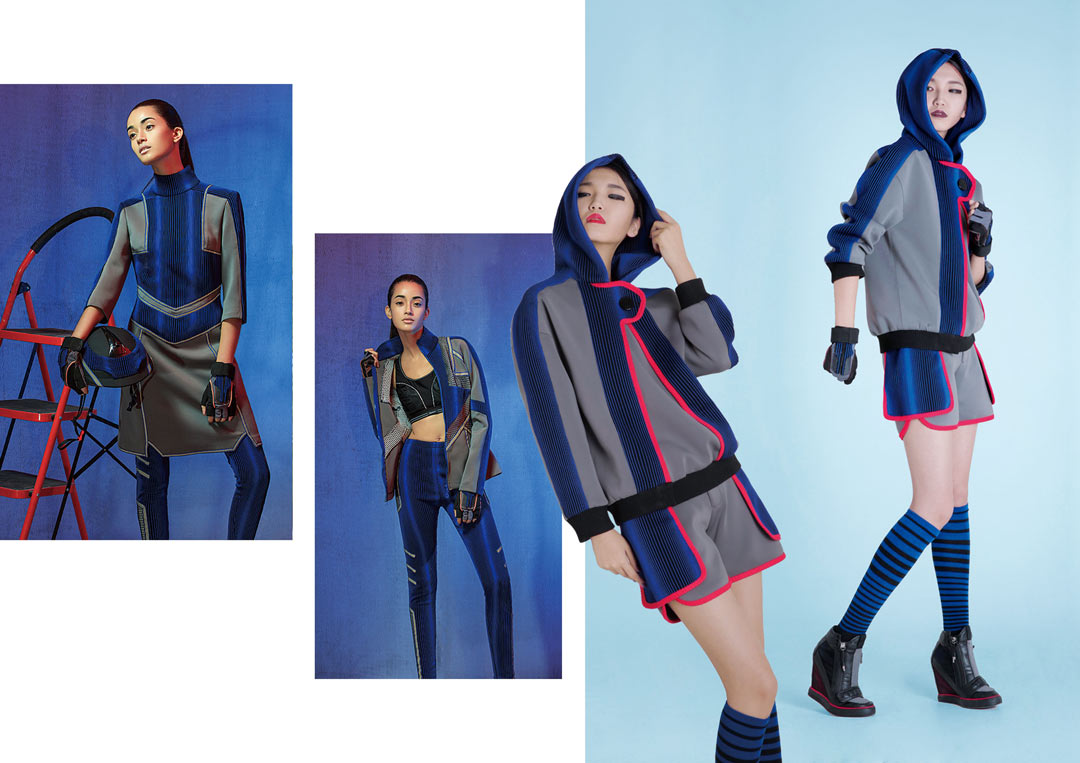 作品1 “霓虹速度”系列 都市運動風格服裝