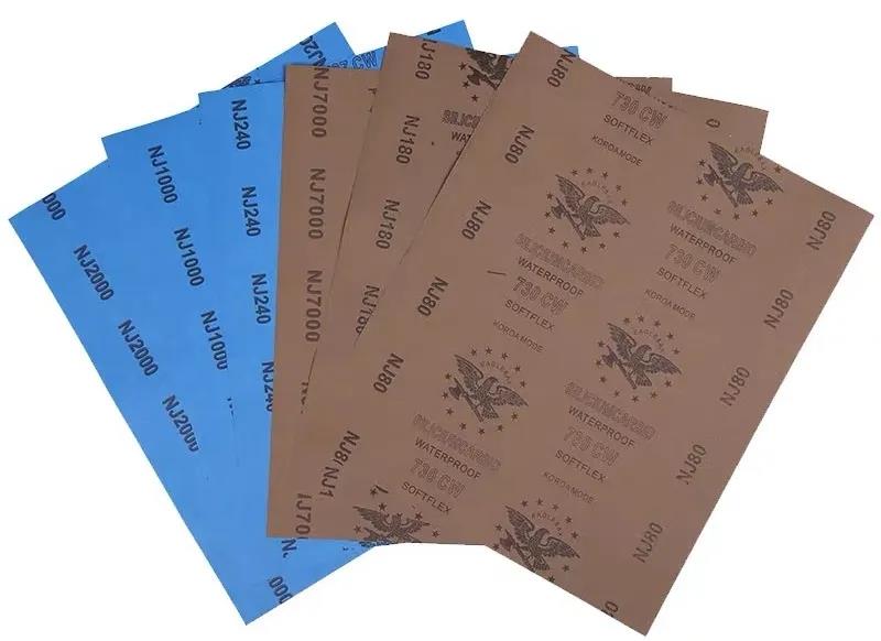 不同目數的砂紙顏色和粗糙度也不同